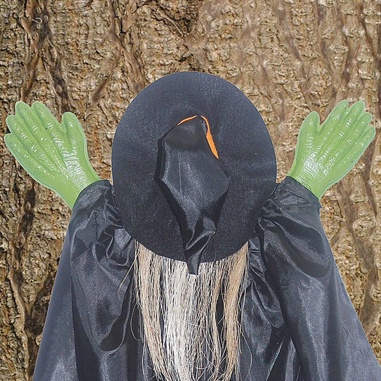 2 1/2" Tree Trunk Witch, Red Shoes, Funny Halloween Hanging Decoration Outdoor Prop