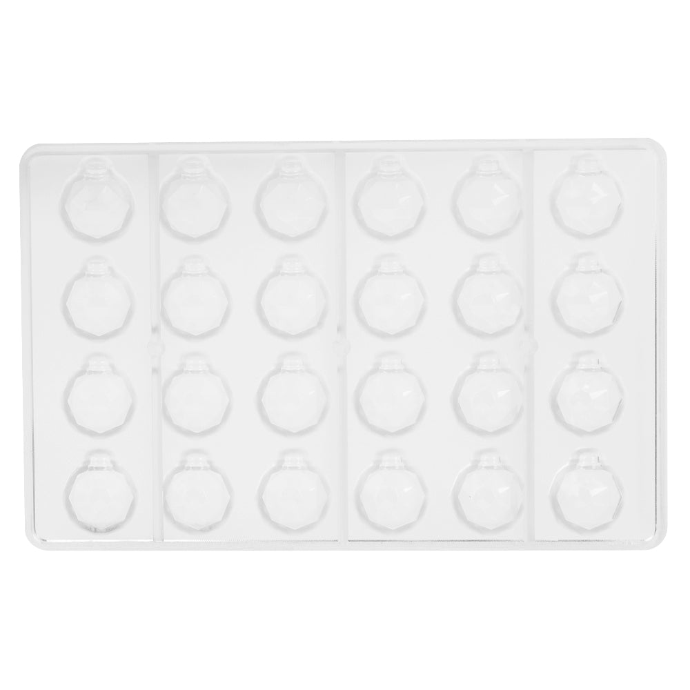 Greyas Polycarbonate Chocolate Mold, Faceted Ornament by Luis Amado, 24 Cavities