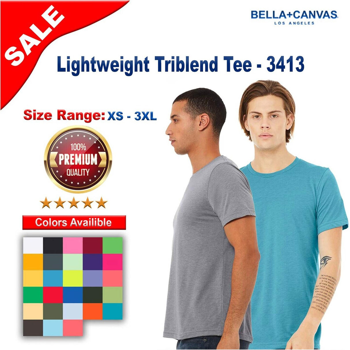BELLA + CANVAS® Lightweight Triblend Crewneck Short Sleeve T-Shirt