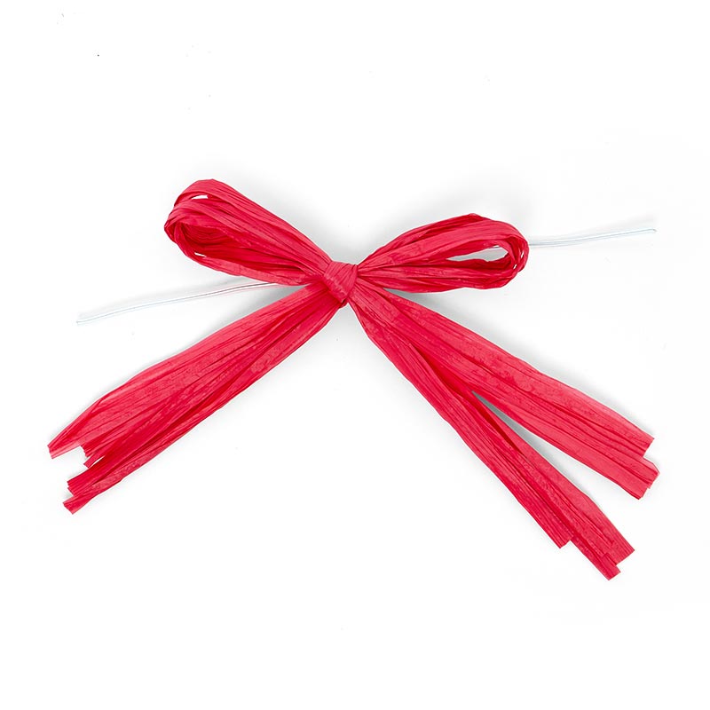 Colored Raffia Bows with Wire Ties 4 '' Red Color each / package