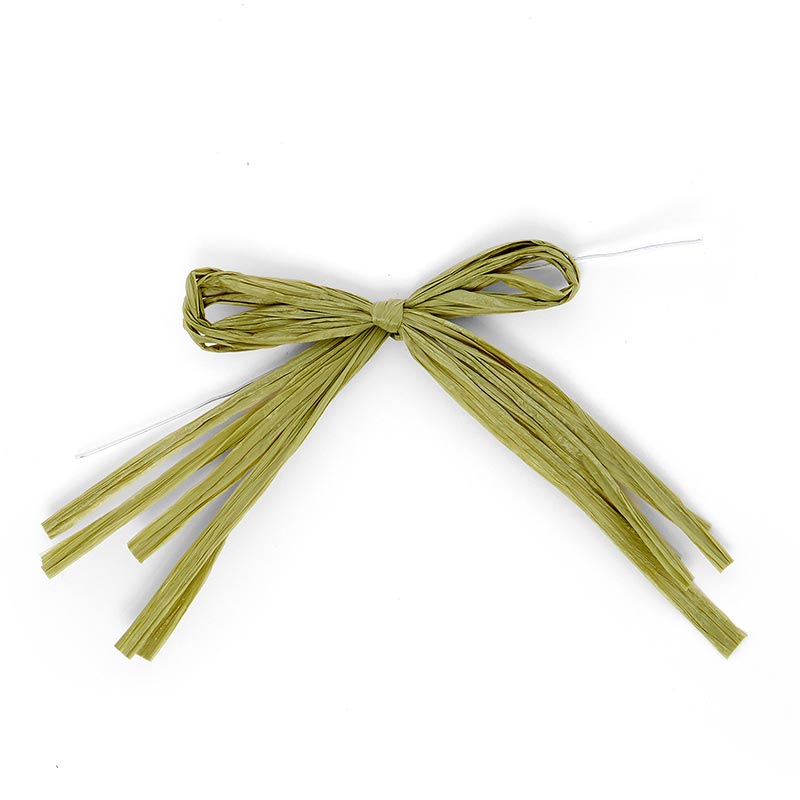 Colored Raffia Bows with Wire Ties 4 '' Moss Color 12 EACH / PACKAGE