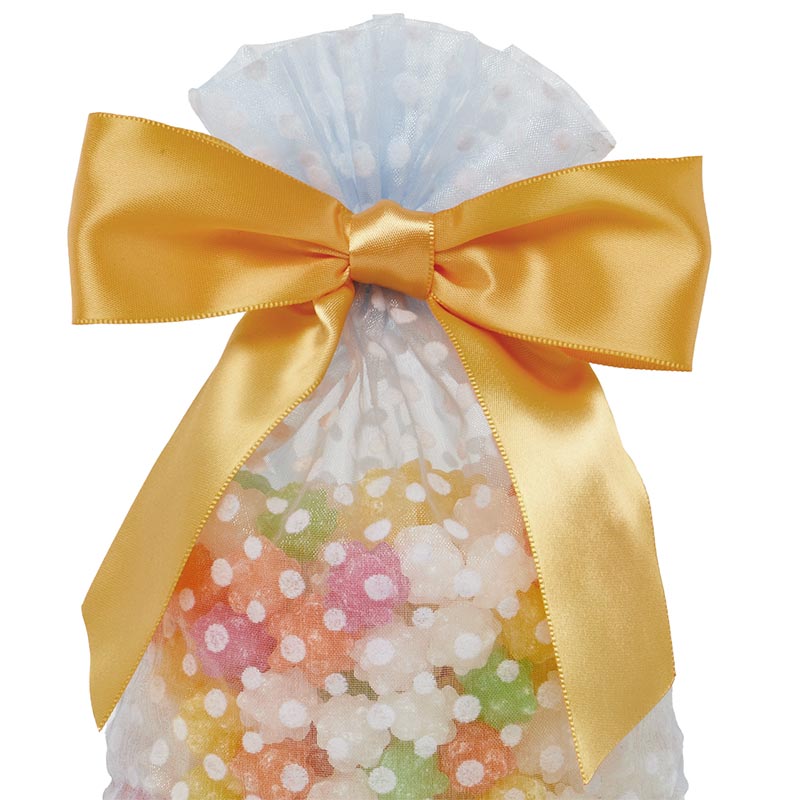 Pre-Tied Satin Bows with Wire Ties – Gold, 1 1/2'' x 4 1/2'' (12 per Package)