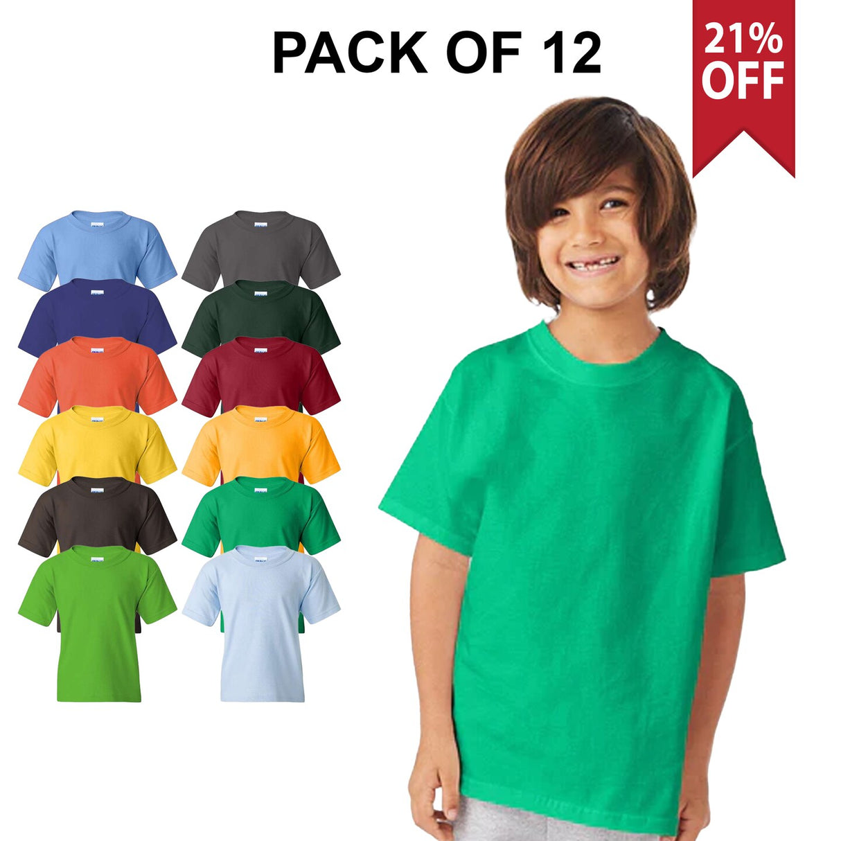12 Pack Gildan® Heavy Cotton Youth T-Shirt