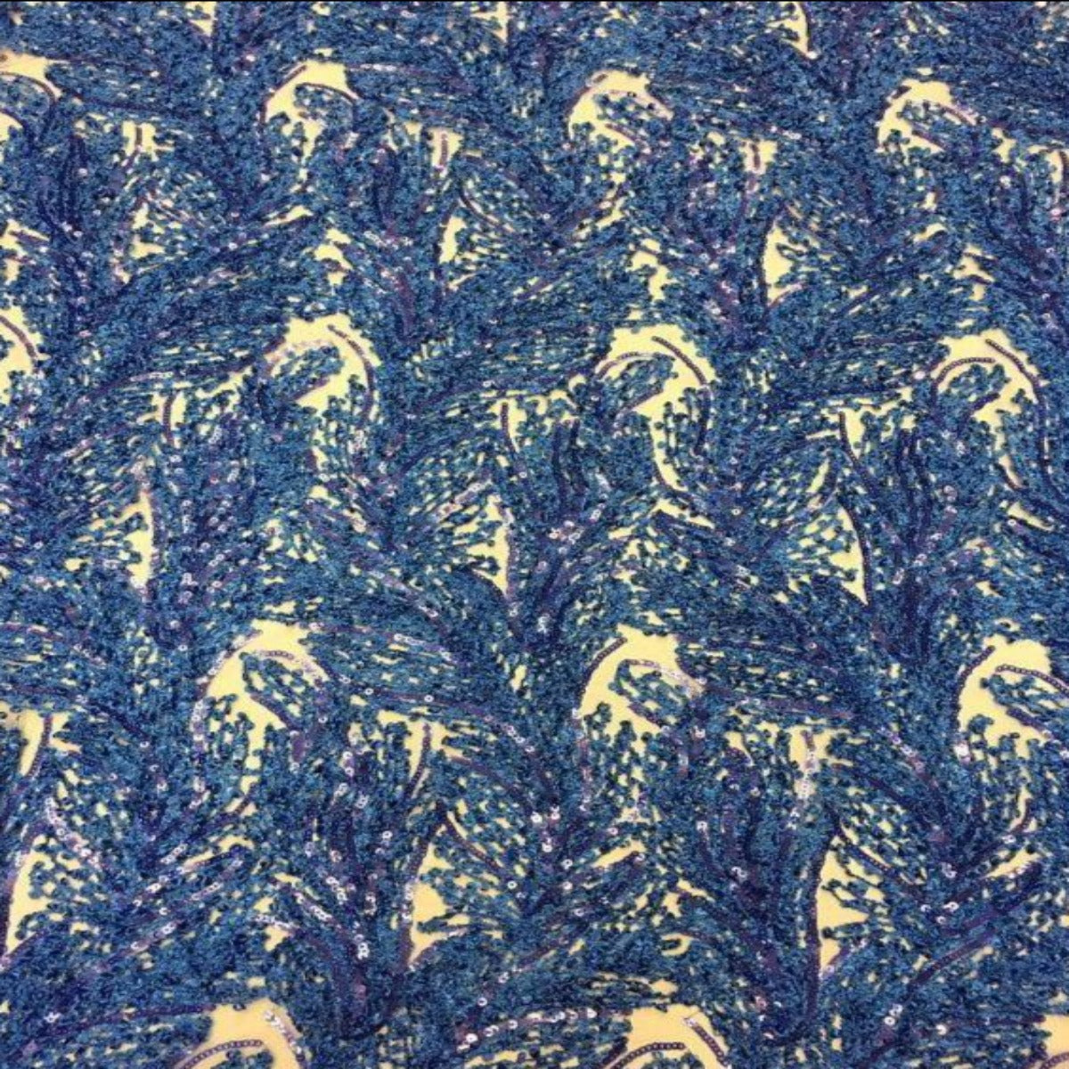 Floral Sequin Lace Fabric 52" Wide Polyester