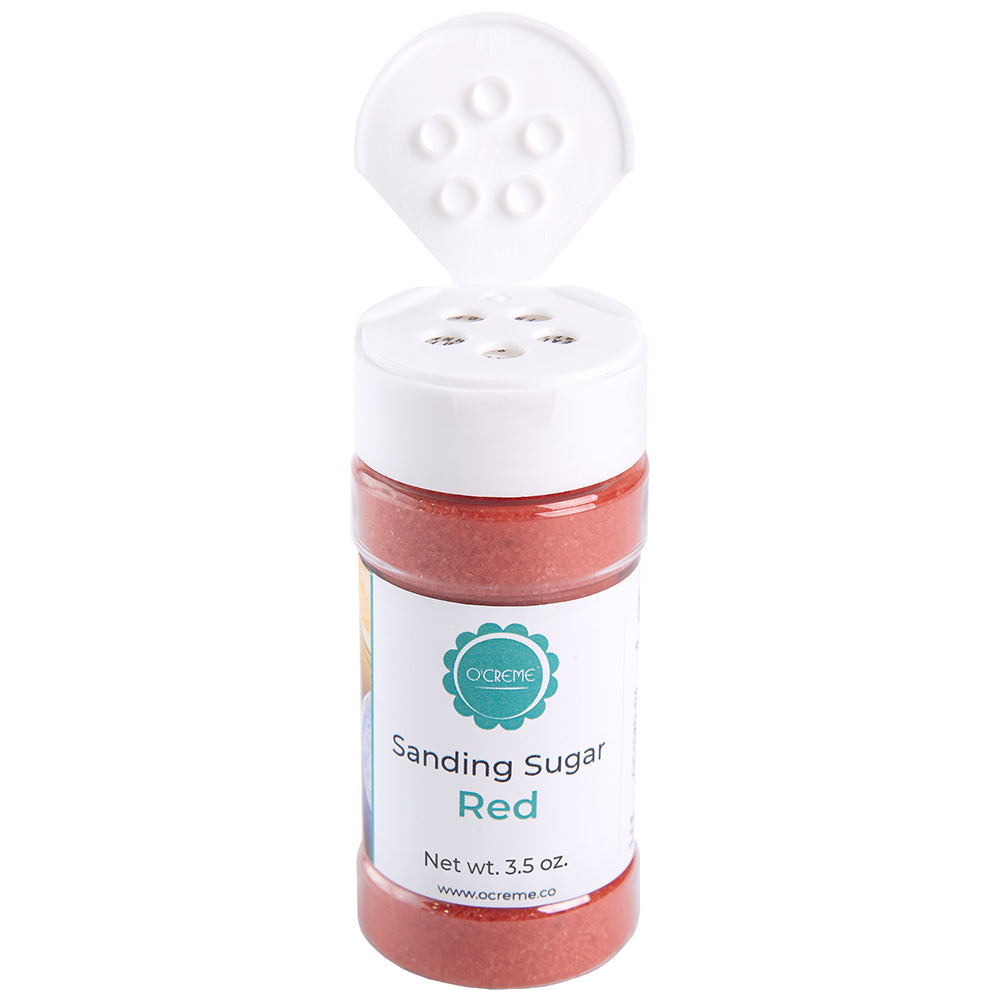O'Creme Red Sanding Sugar, 3.5 oz.