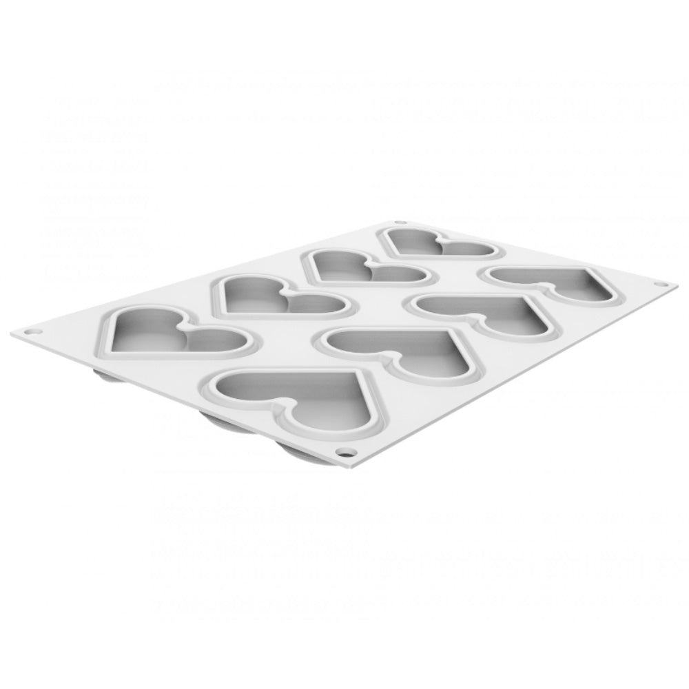 Silikomart LEVEL HEARTS 35 Silicone Baking & Freezing Mold, 1.2 oz., 8 Cavities