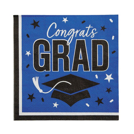 Orange Congrats Grad Luncheon Napkins 6.5 Inch Bulk 50 Count