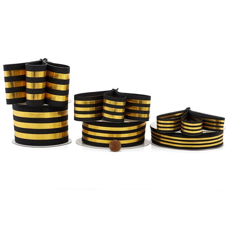 Vertical Striped Metallic Ribbon 1 1/2 '' X 25 yd - 1 / ROLL