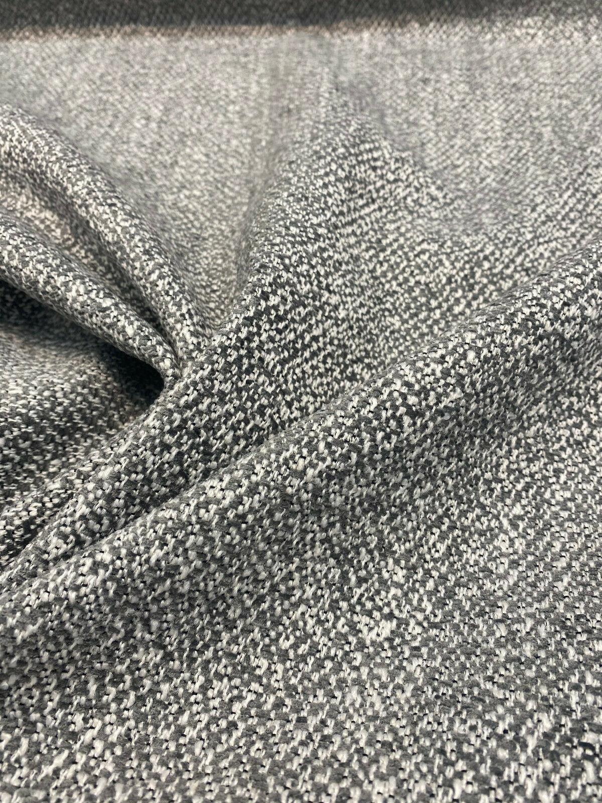 Mirage Pebble Gray Chenille Upholstery Fabric - Gray White Interwoven, 55" Width (1 Yard)