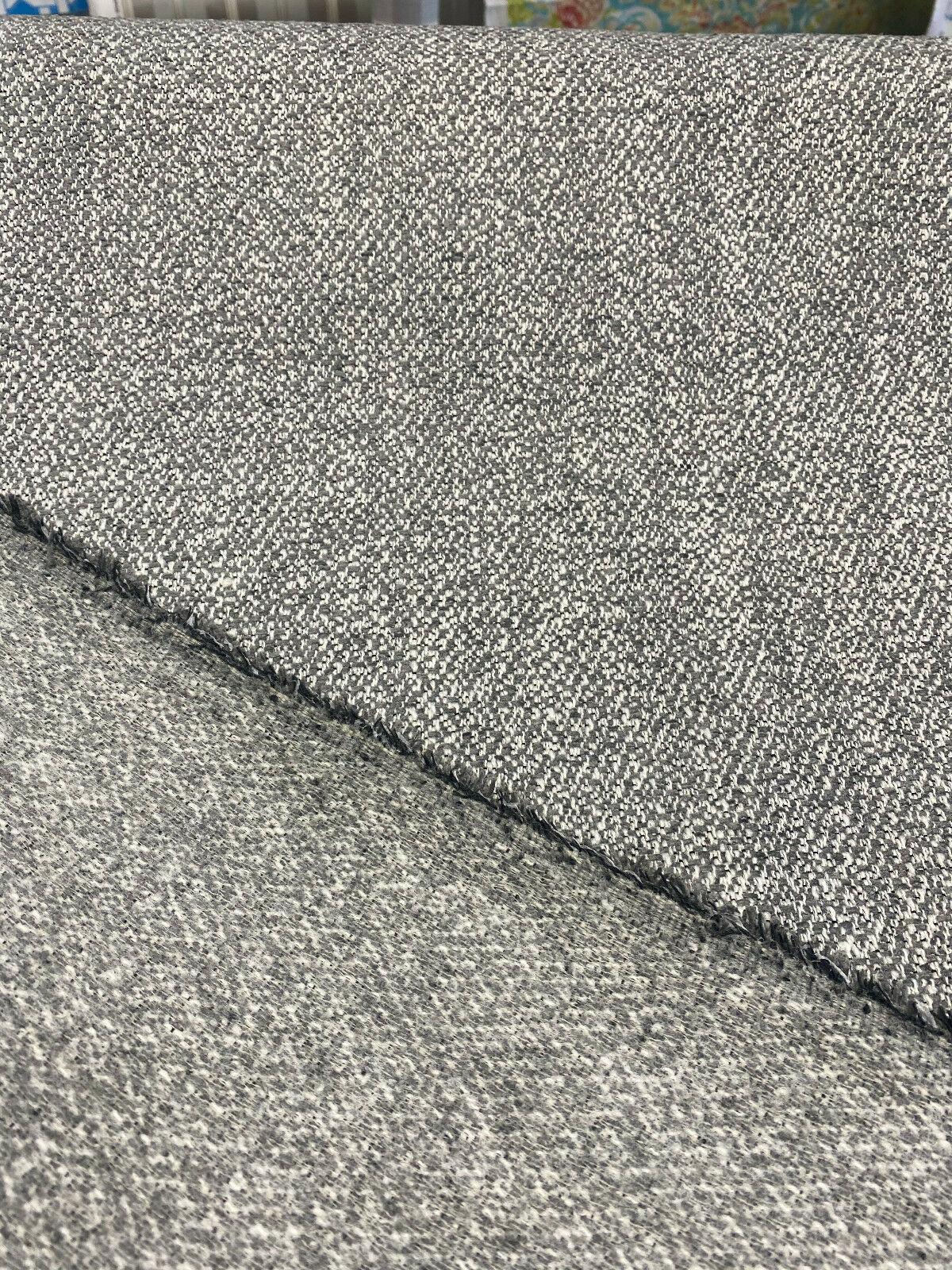 Mirage Pebble Gray Chenille Upholstery Fabric - Gray White Interwoven, 55" Width (1 Yard)