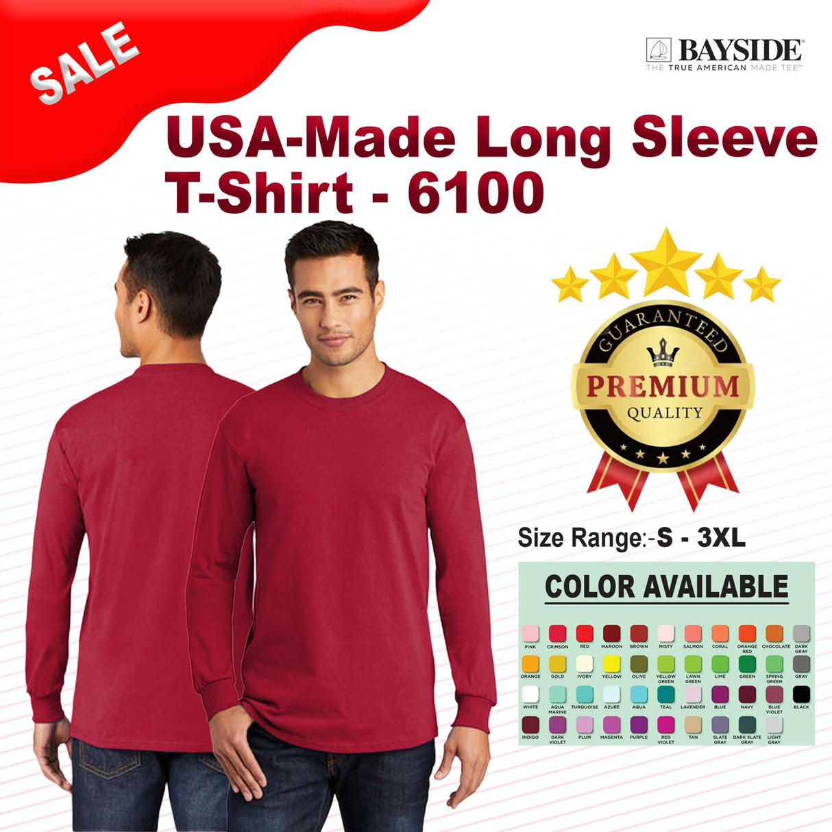 Bayside® USA-Made Long Sleeve T-Shirt