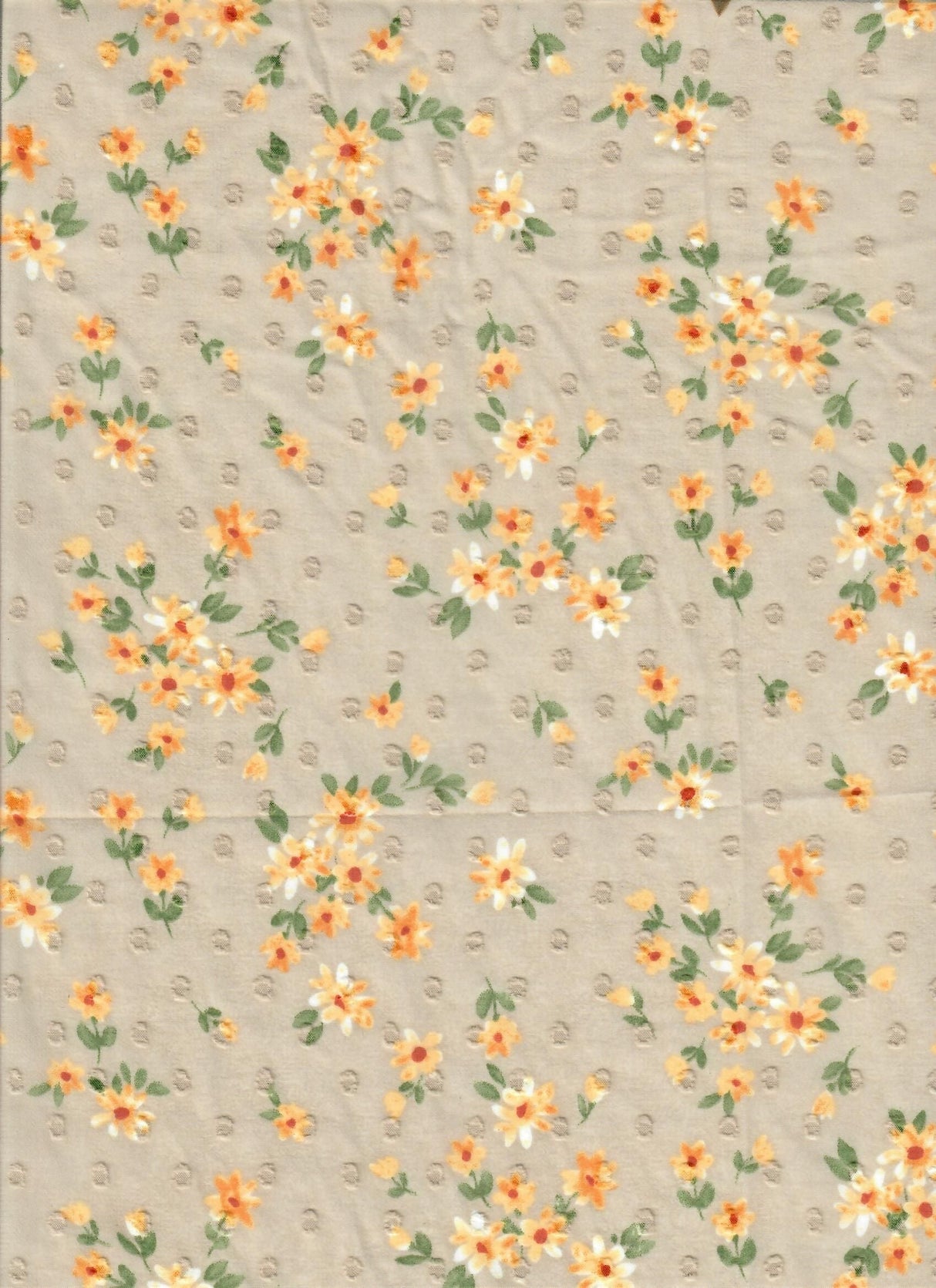 Swiss Dot Chiffon Ditsy Floral Fabric Taupe