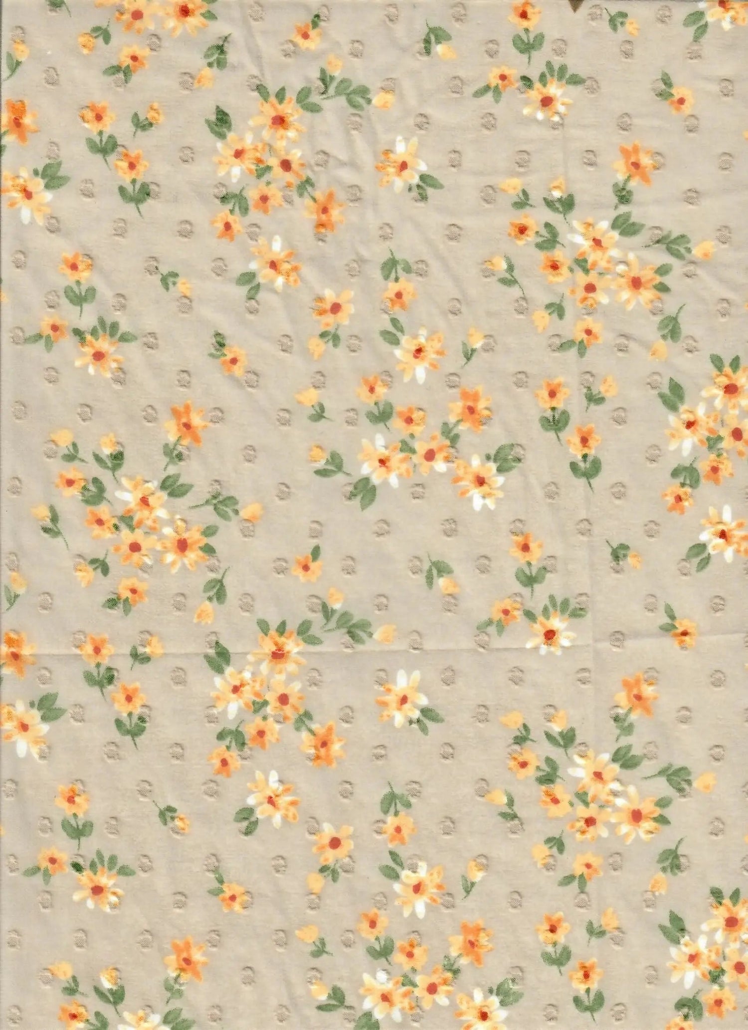 1 Yard Swiss Dot Chiffon, Small Floral Woven Fabric Sheer Lightweight 57/58" Width