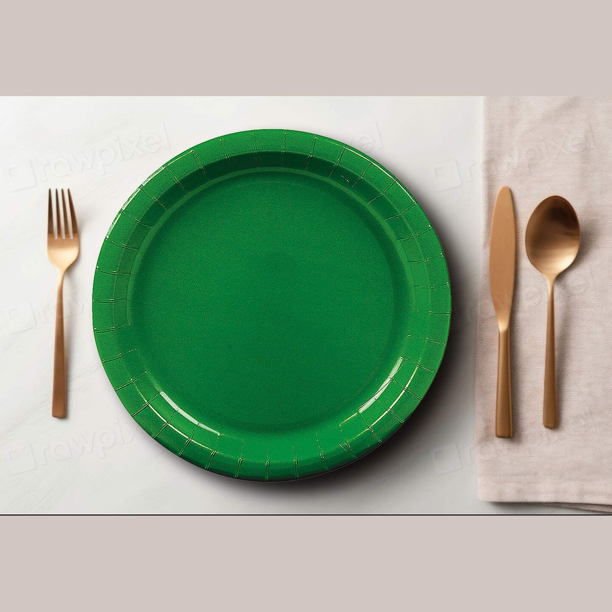 24 Count Green Paper Plates 7 Inch Disposable Round Dessert Plates for Party