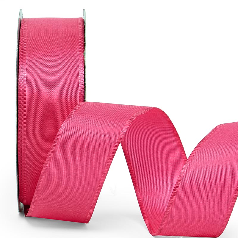 Trevia Taffeta Wired Ribbon 1 1/2 '' X 50 yd Hot Pink Color 1 / roll