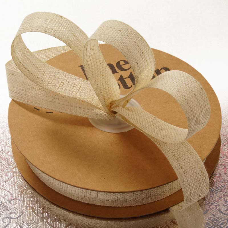 Natural Livingstone Linen Blend Ribbon 5/8 '' X 25 yd Natural Color 1 / ROLL