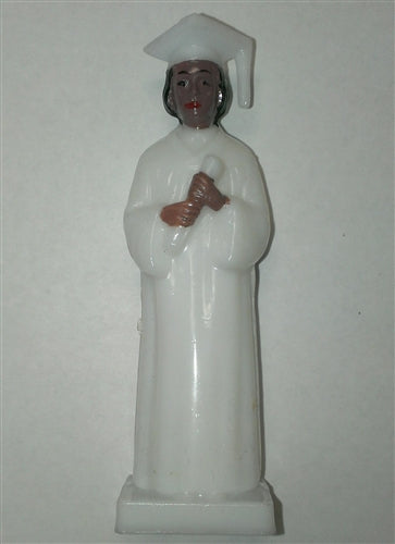 Ethnic White Gown Graduate Girl Cake Topper