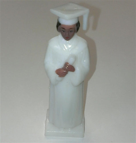 Ethnic White Gown Graduate Girl Cake Topper