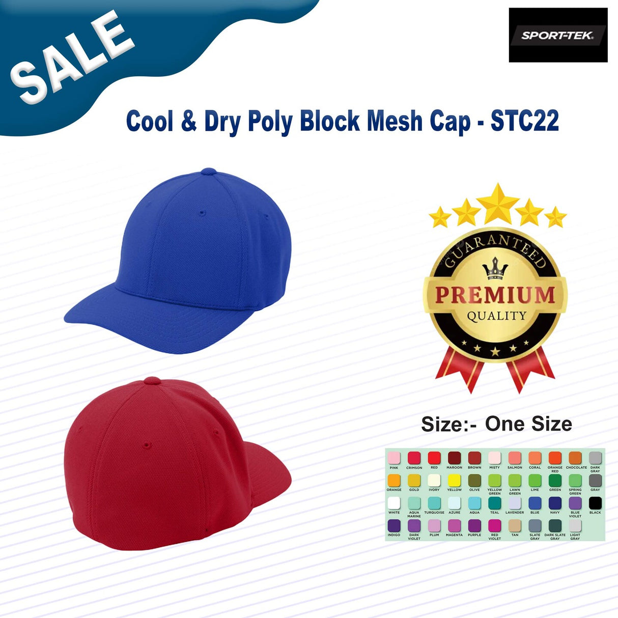Sport-Tek® Cool & Dry Poly Block Mesh Cap
