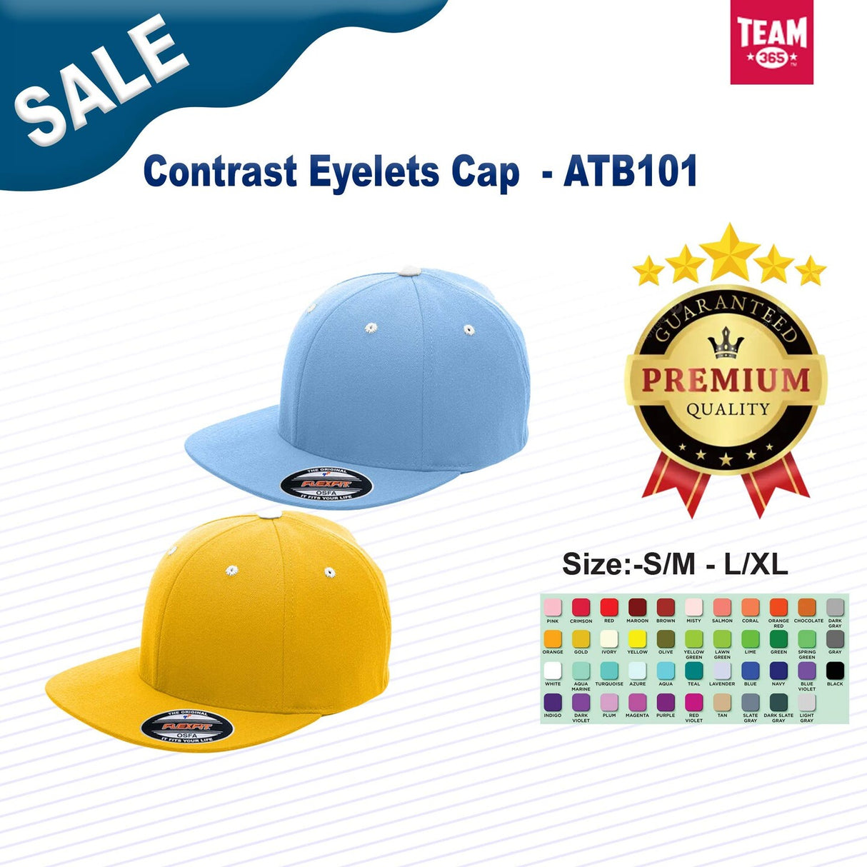 Team 365® Flexfit Adult Pro-Formance® Contrast Eyelets Cap