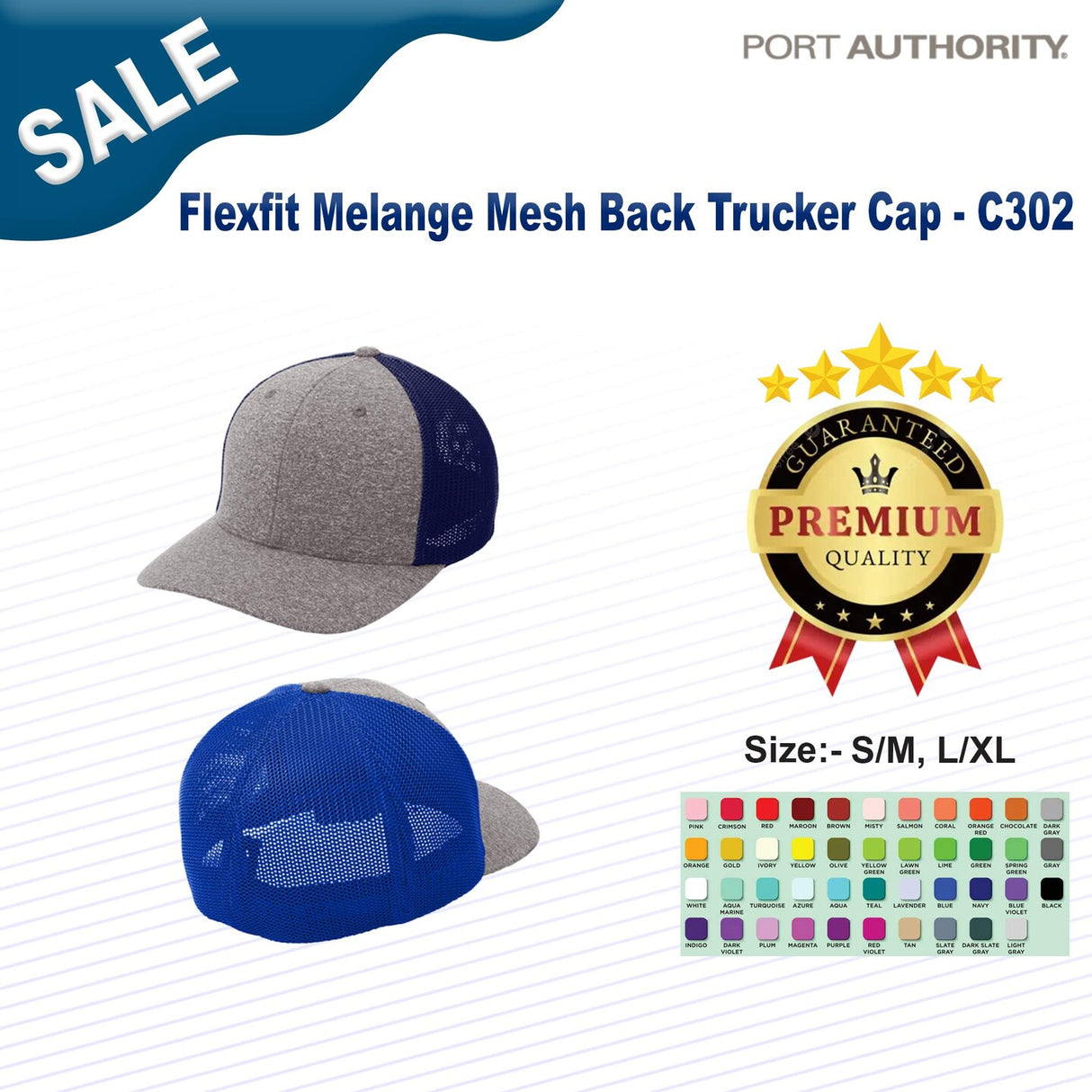 Port Authority® Flexfit Melange Mesh Back Trucker Cap