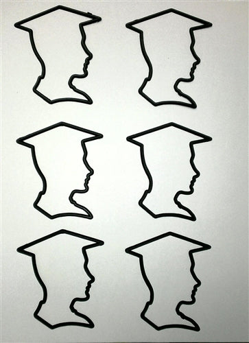 Boy Graduate Black Outline Decal - 6 Pack