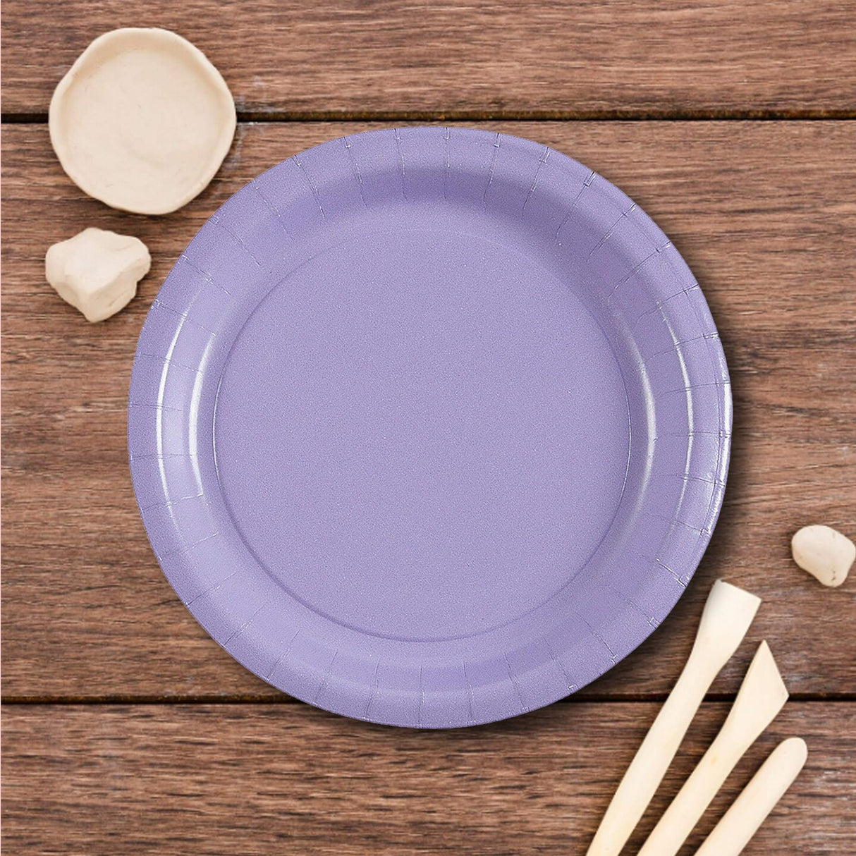 24 Count Lavender Paper Plates 7" Round Dessert Plates for Baby Showers and Parties