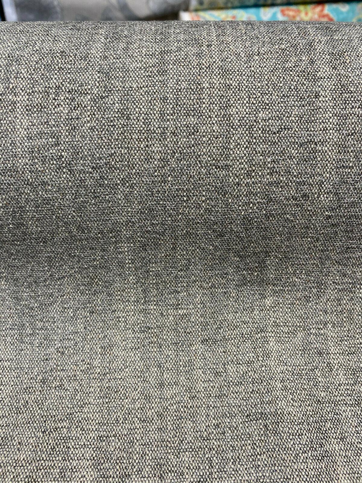 Brixton Gravel Linen Blend Textured Chenille Upholstery Fabric - Gravel, 57" Width (By The Yard)