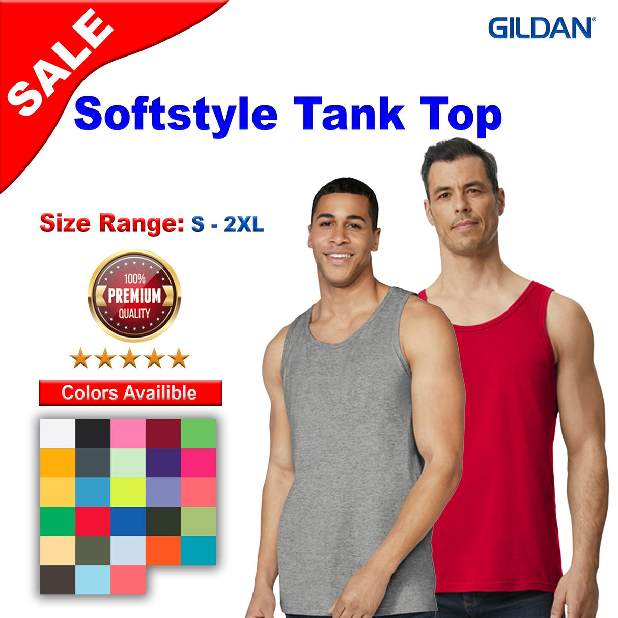 GILDAN® Softstyle Sleeve Less Tank Top - 64200