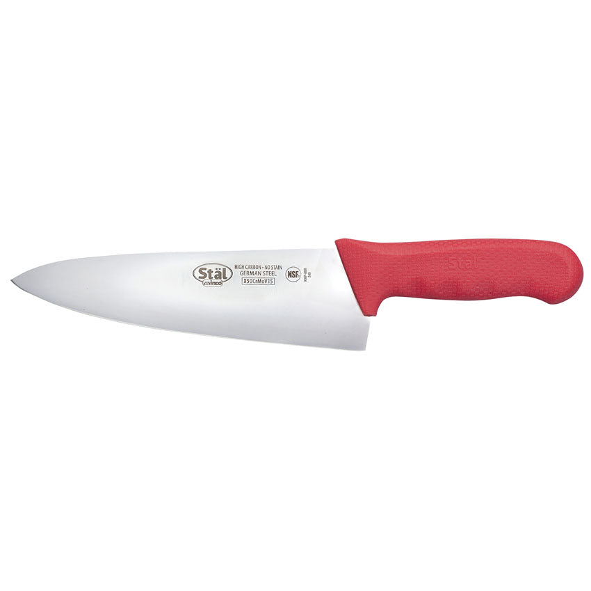 Winco Stal 8" Wide Red Cook's Knife