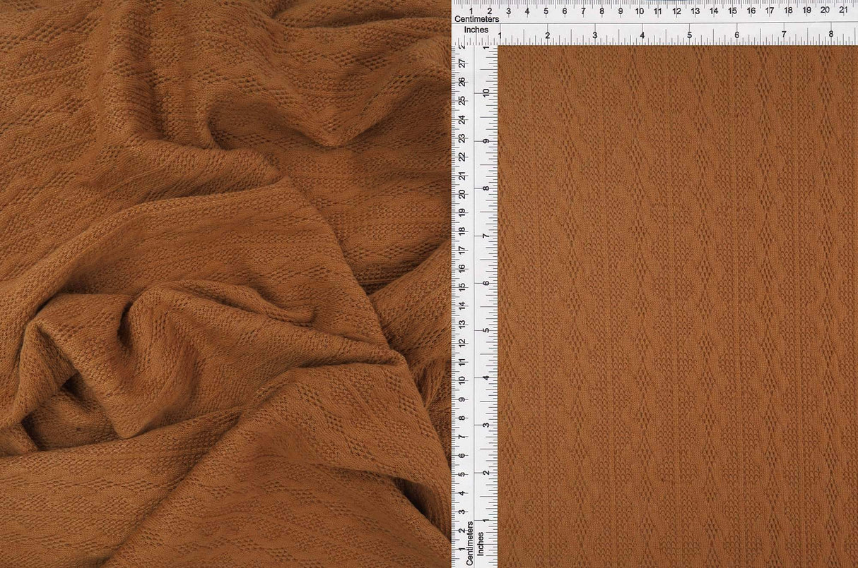 Cable Knit Jacquard Sweater Fabric, Heavyweight Stretch Knit 58/60" Wide