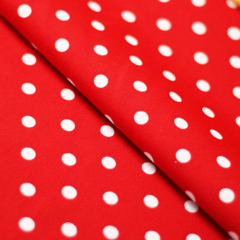 Polka Dots Nylon Spandex Fabric - Multiple Colors Small White Dots, 58/60" Width (1 Yard)