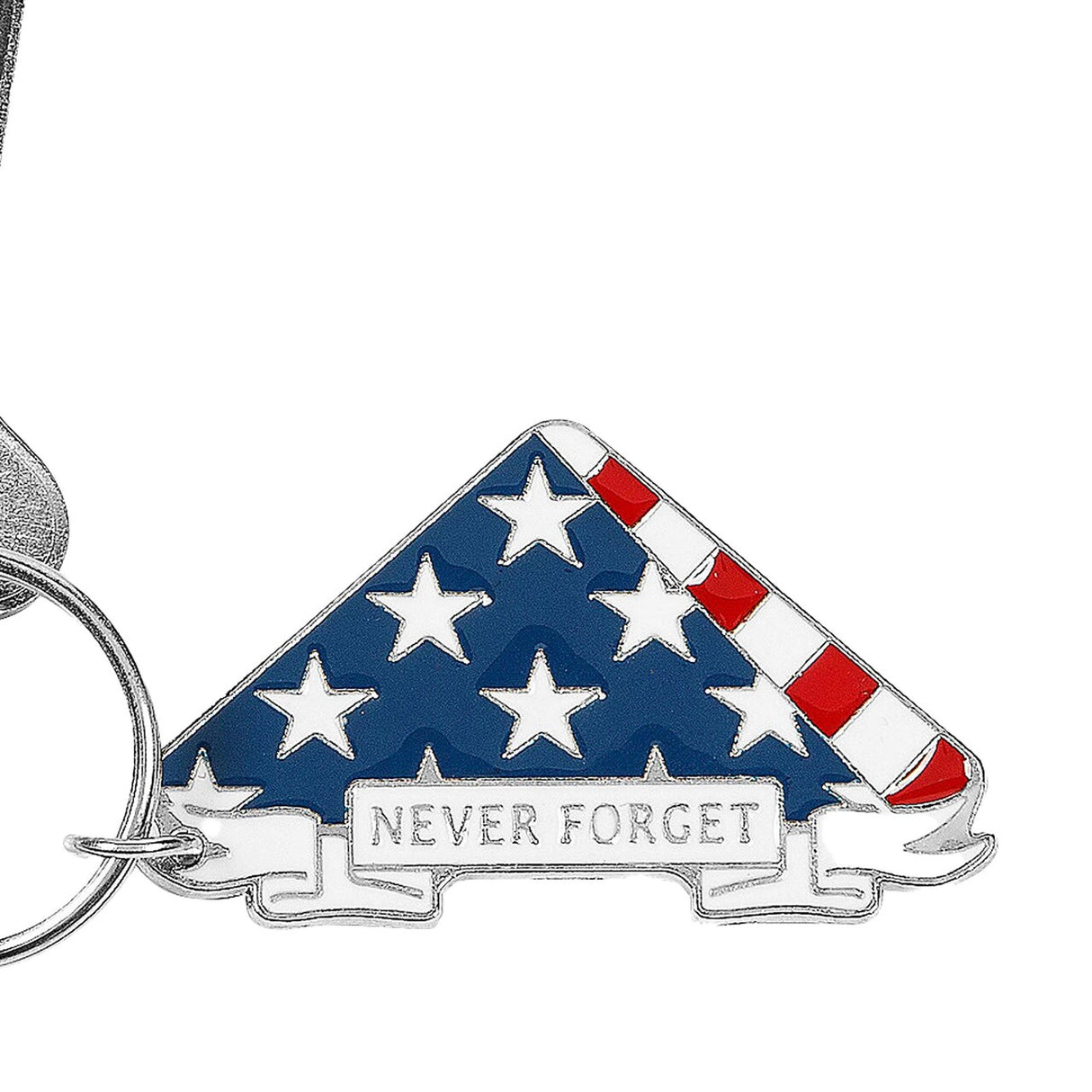 Memorial Day Metal Keychain with Enamel Flag Charm 12 Pc.
