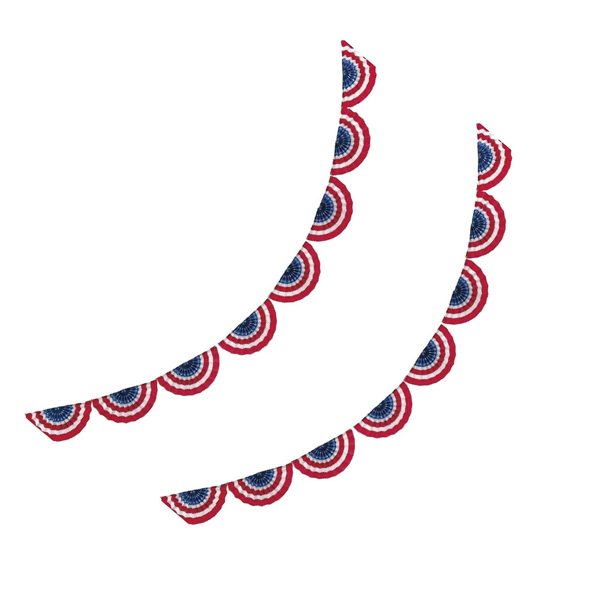 Patriotic Scalloped Paper Fan Garland 8ft
