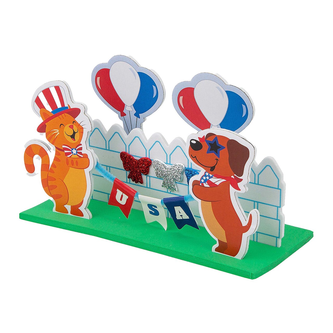 3D Patriotic Animals Decorating Foam Craft Kit Makes 12