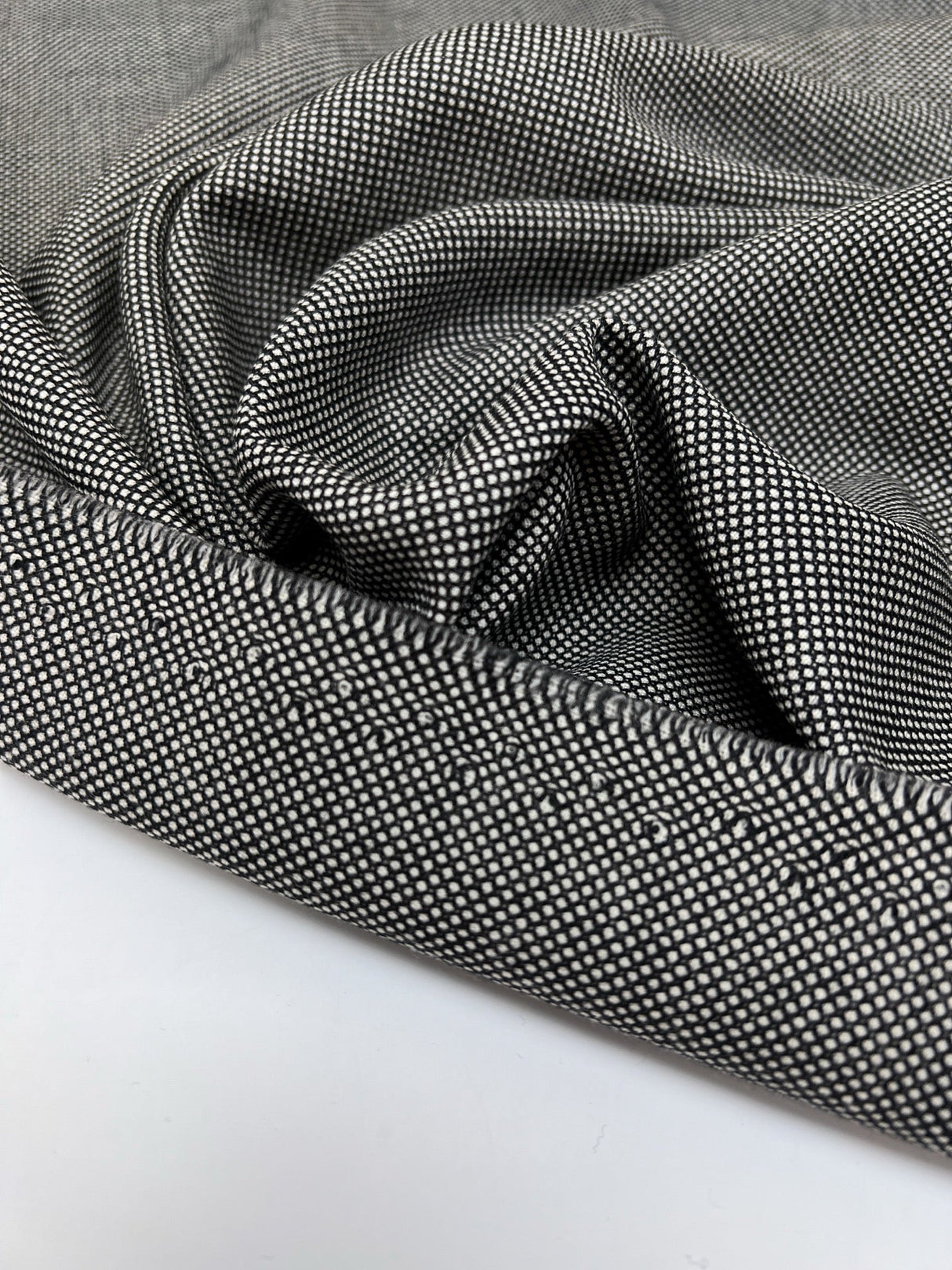 Wool Blend Tweed Black Gray