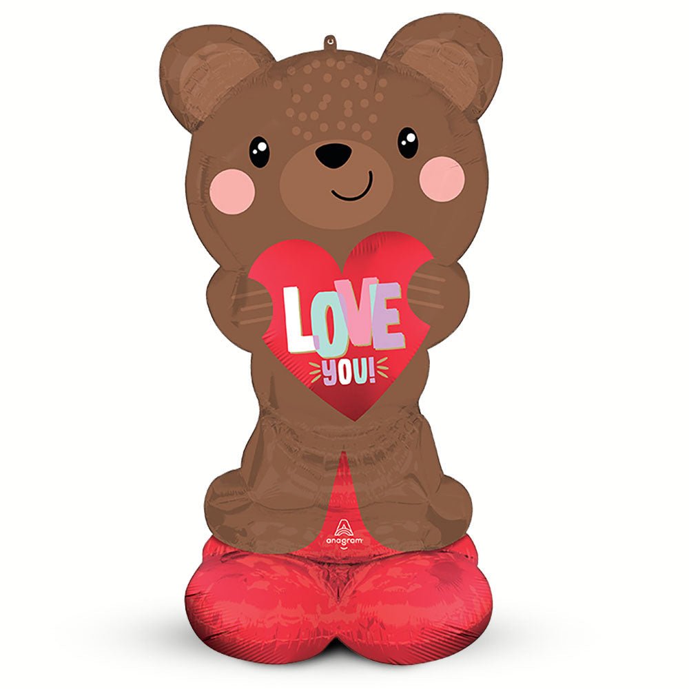 Foil Balloon Satin Brown Love Bear Airloonz