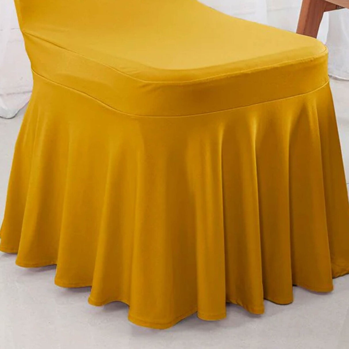 Spandex Banquet Skirt Chair Cover Gold Stretch Elegant Wedding Event Decor