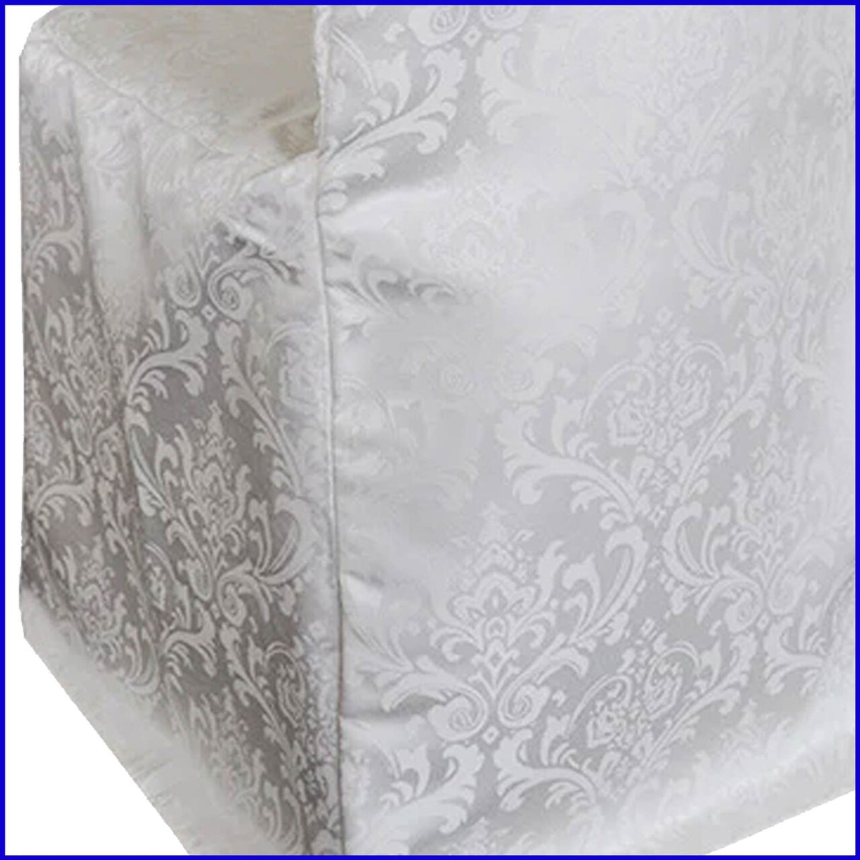 1 Piece White Damask Jacquard Banquet Chair Cover, Elegant Floral Polyester Slipcover for Events