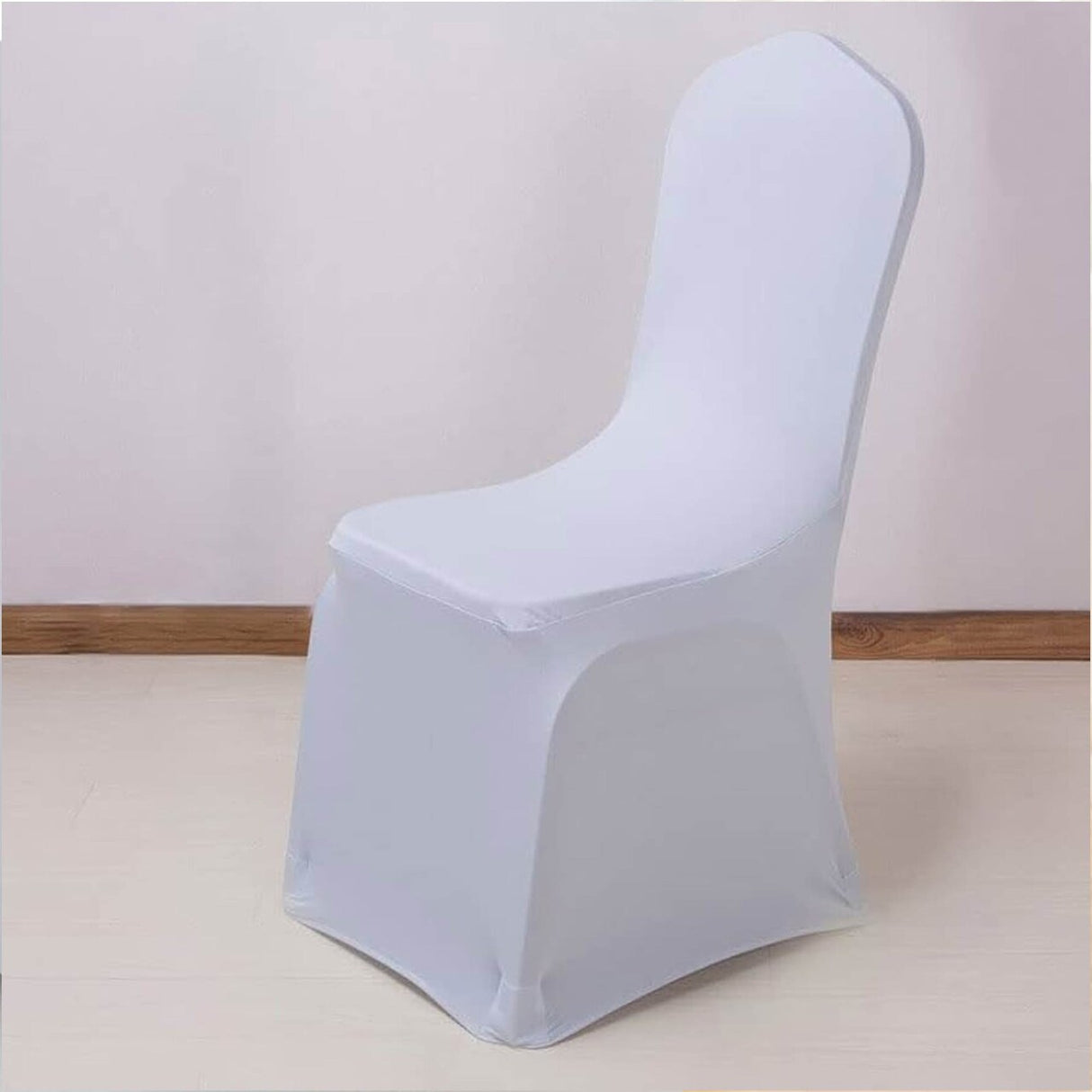 1 Piece Spandex Banquet Chair Cover Platinum or Light Silver Stretch Wrinkle Free Elegant