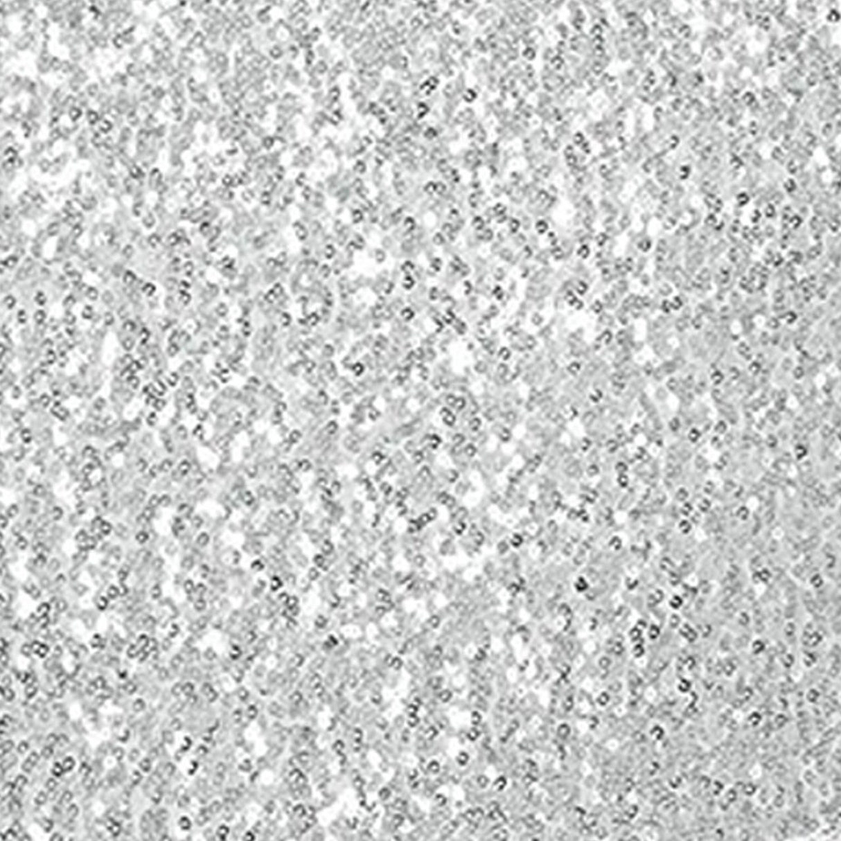 1 Piece Platinum Or Light Silver Sequin Spandex Chair Cap 13.5 inch by 10 inch Decor