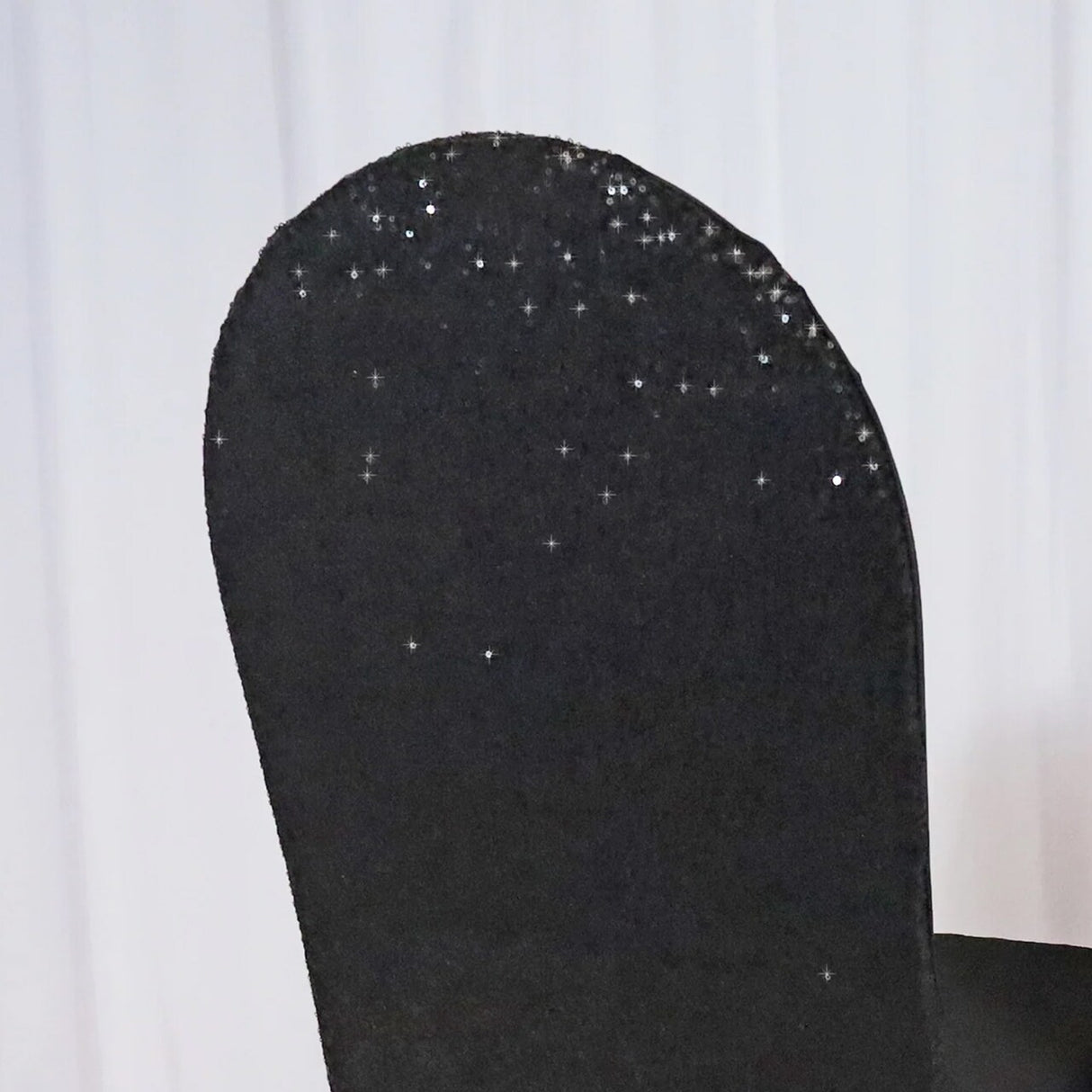 1 Piece Black Sequin Spandex Chair Cover Elegant Stretch Fit for Banquet Events