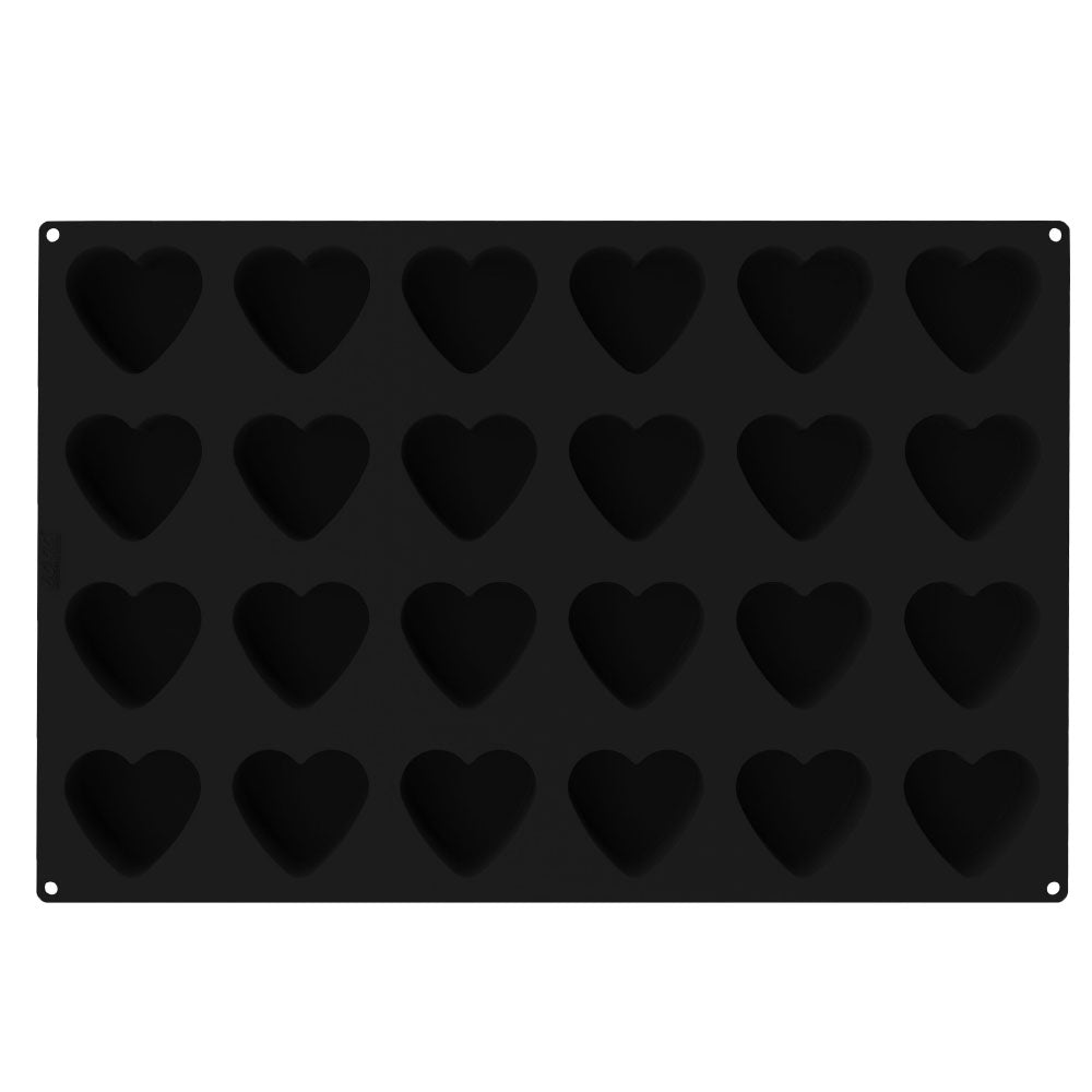 Silikomart SQ086 Silicone Heart Baking & Freezing Mold, 24 Cavities