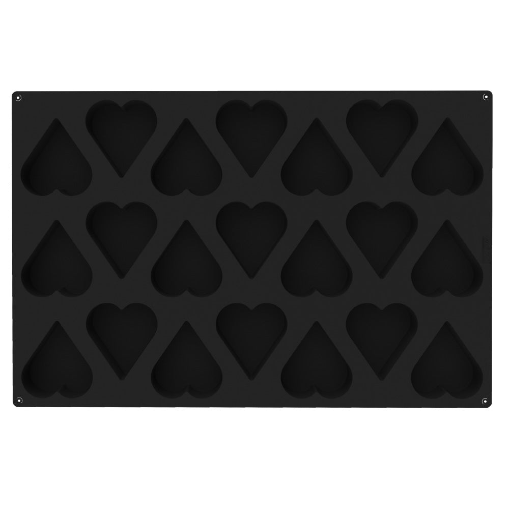 Silikomart SQ087 Silicone Heart Baking & Freezing Mold, 21 Cavities