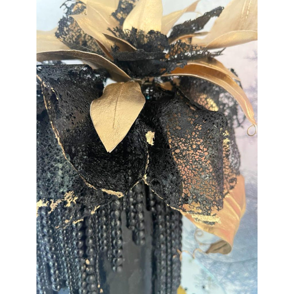 Crystal Candy Black Wafer Paper Flexible Crinoline Lace, Pack of 2