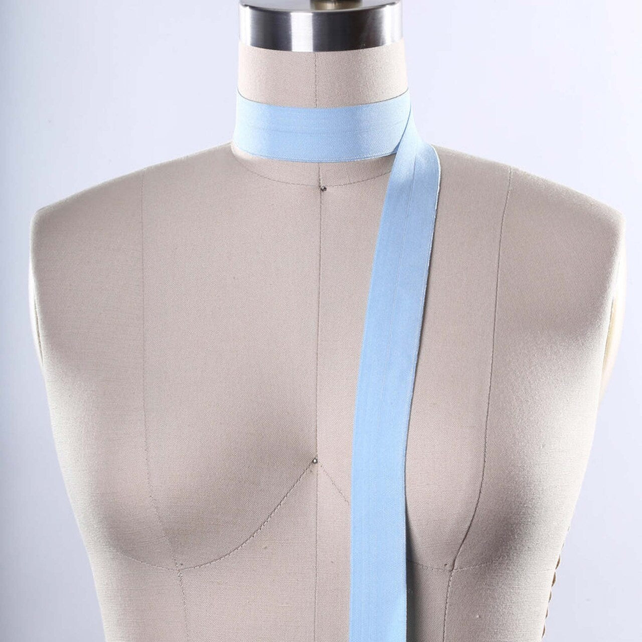 5/8" 3 Yards Baby Light Blue Fold Over Elastic Trim Soft Bias Stretch for Hairbands Sewing