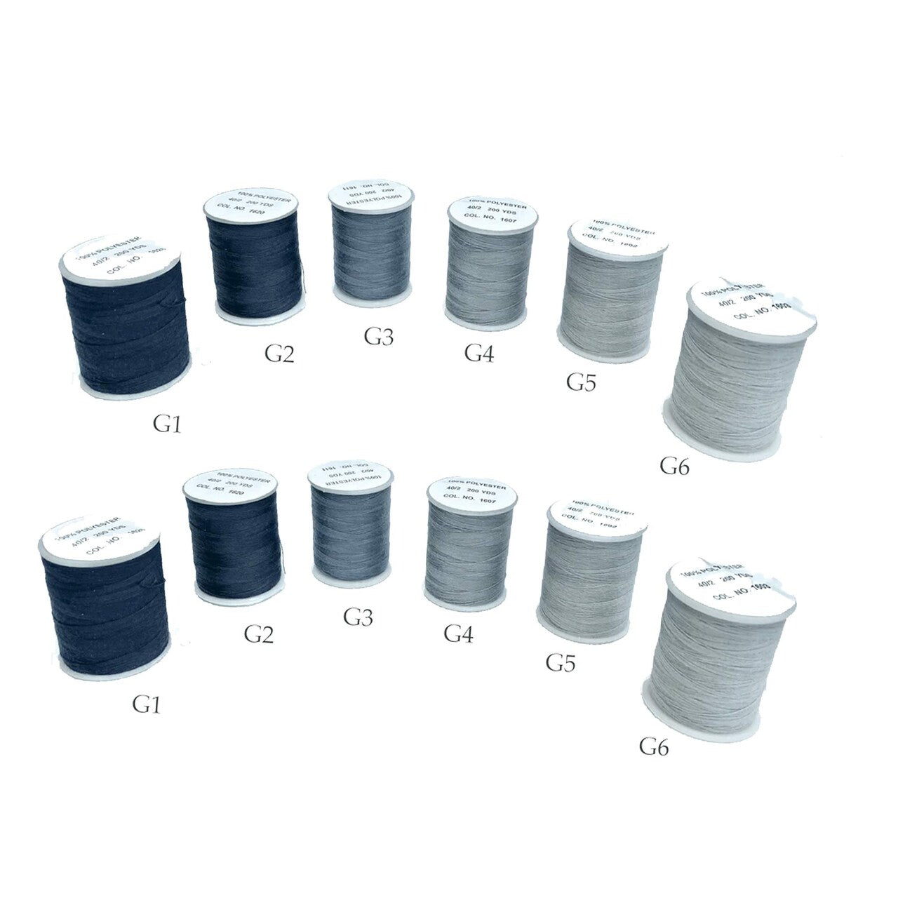 200 Yards Gray Tone Polyester Thread Small Spool for Craft and Fabric Use