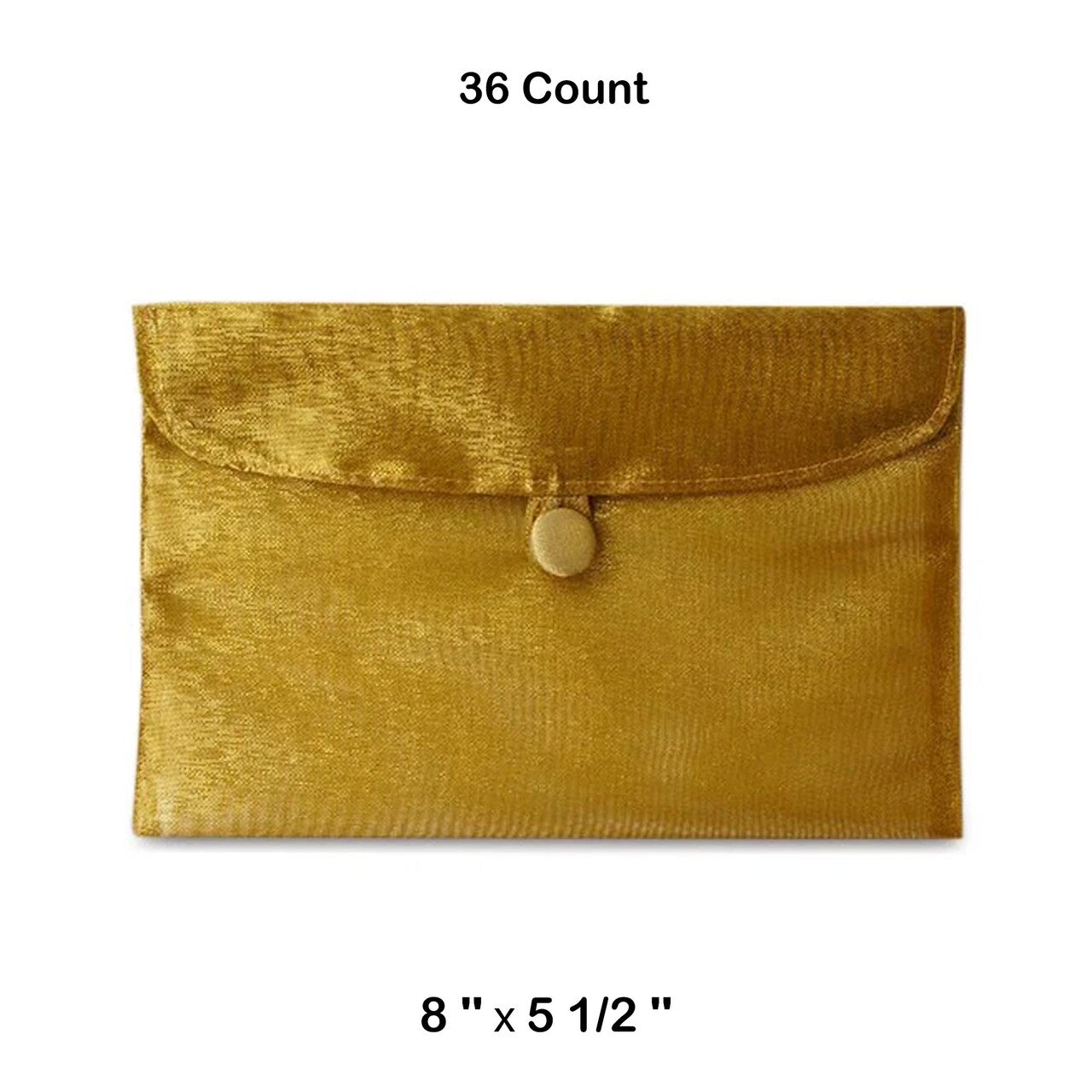Fabric Gift Envelopes 8 '' x 5 1/2 '' Gold Color 12 EACH / PACKAGE