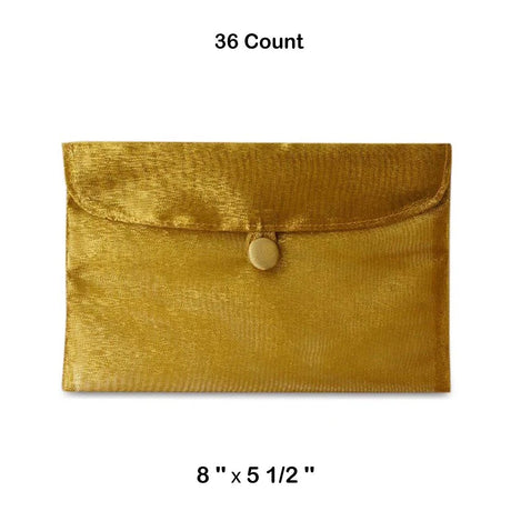 Fabric Gift Envelopes 8 '' x 5 1/2 '' Gold Color 12 EACH / PACKAGE