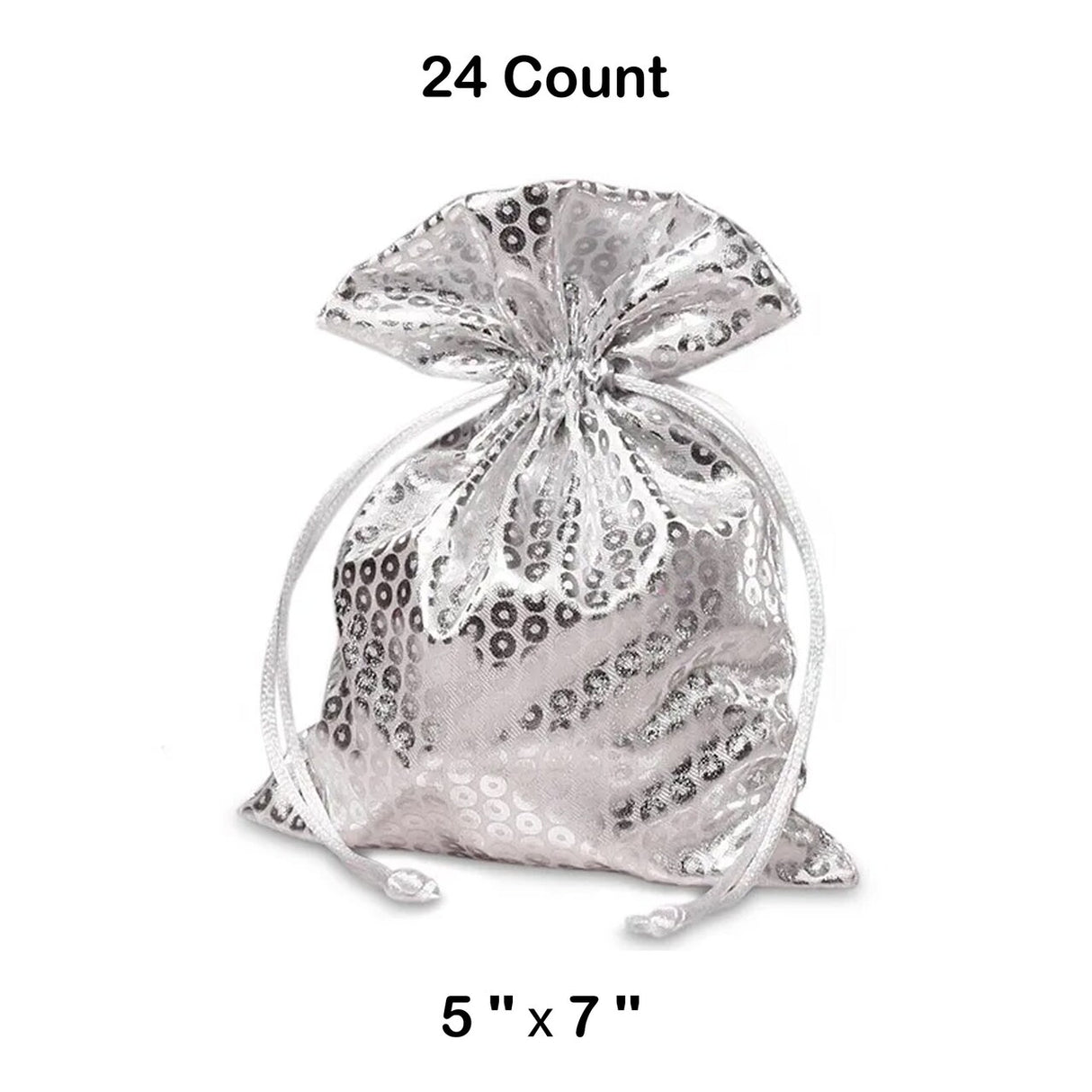 Faux Sequin Printed Satin Bags 5 '' x 7 '' 12 EACH / PACKAGE